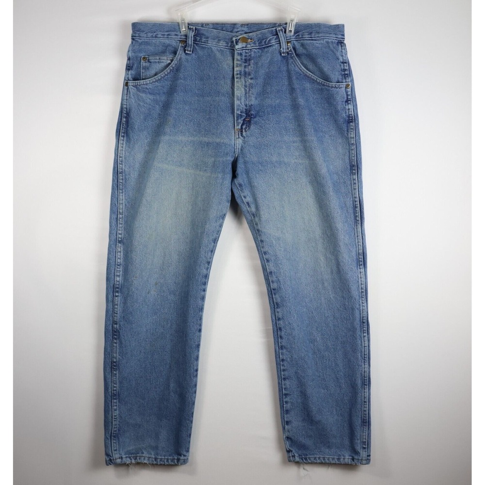 Vntg Mens Wrangler Premium Quality Relaxed Fit Jeans 38" x 29" Light Wash